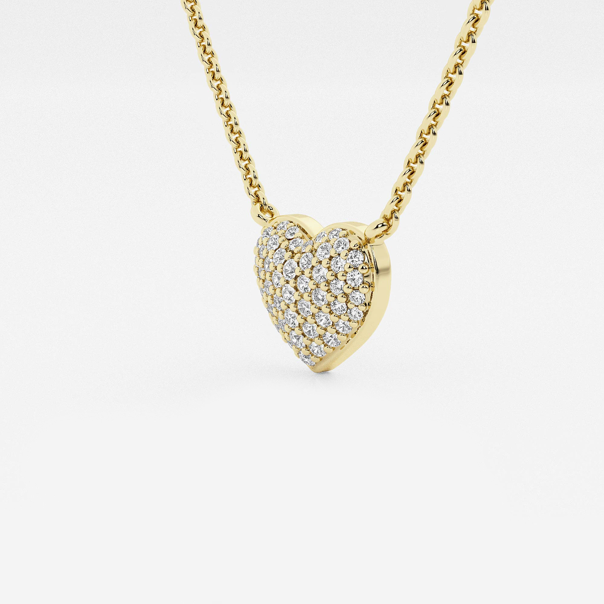 Additional Image 1 for  1/4 ctw Round Lab Grown Diamond Petite Pave Heart Pendant with Adjustable Chain