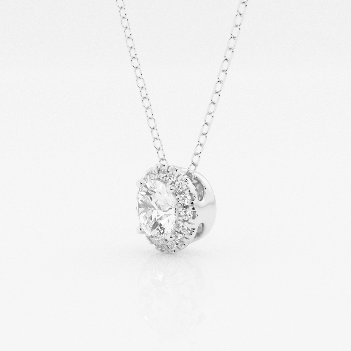 Additional Image 1 for  5/8 ctw Round Lab Grown Diamond Halo Pendant with Adjustable Chain