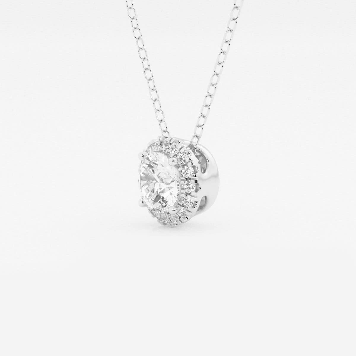 Additional Image 1 for  5/8 ctw Round Lab Grown Diamond Halo Pendant with Adjustable Chain