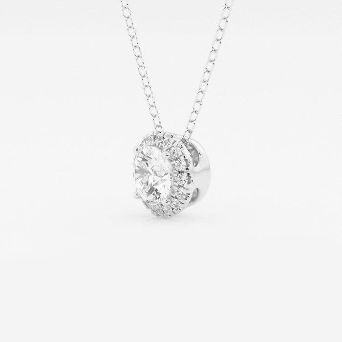 Additional Image 1 for  5/8 ctw Round Lab Grown Diamond Halo Pendant with Adjustable Chain