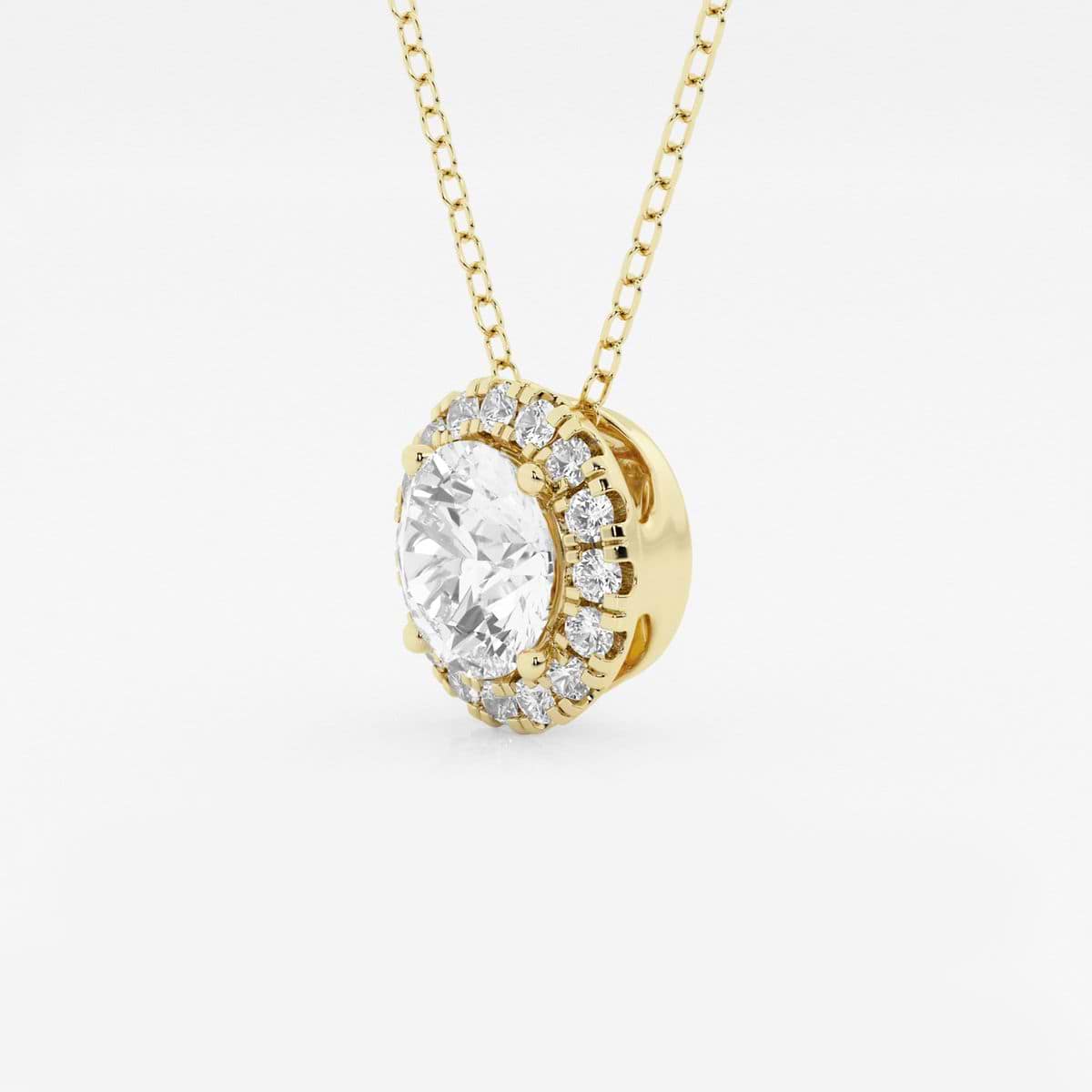 Additional Image 1 for  1 1/5 ctw Round Lab Grown Diamond Halo Pendant with Adjustable Chain