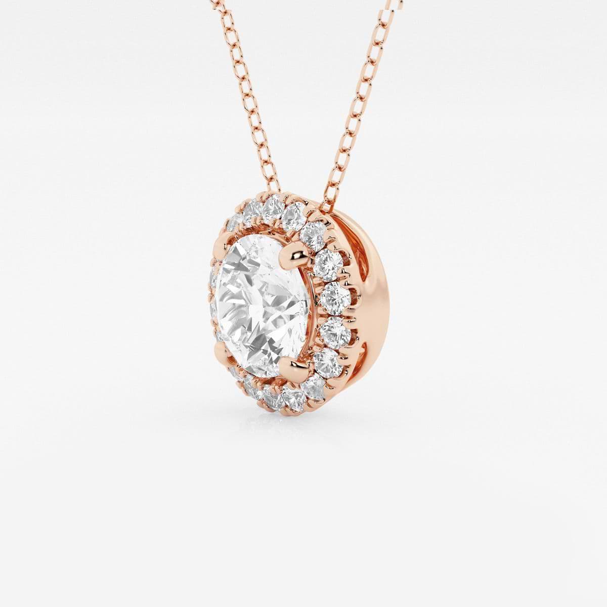 Additional Image 1 for  2 1/3 ctw Round Lab Grown Diamond Halo Pendant with Adjustable Chain