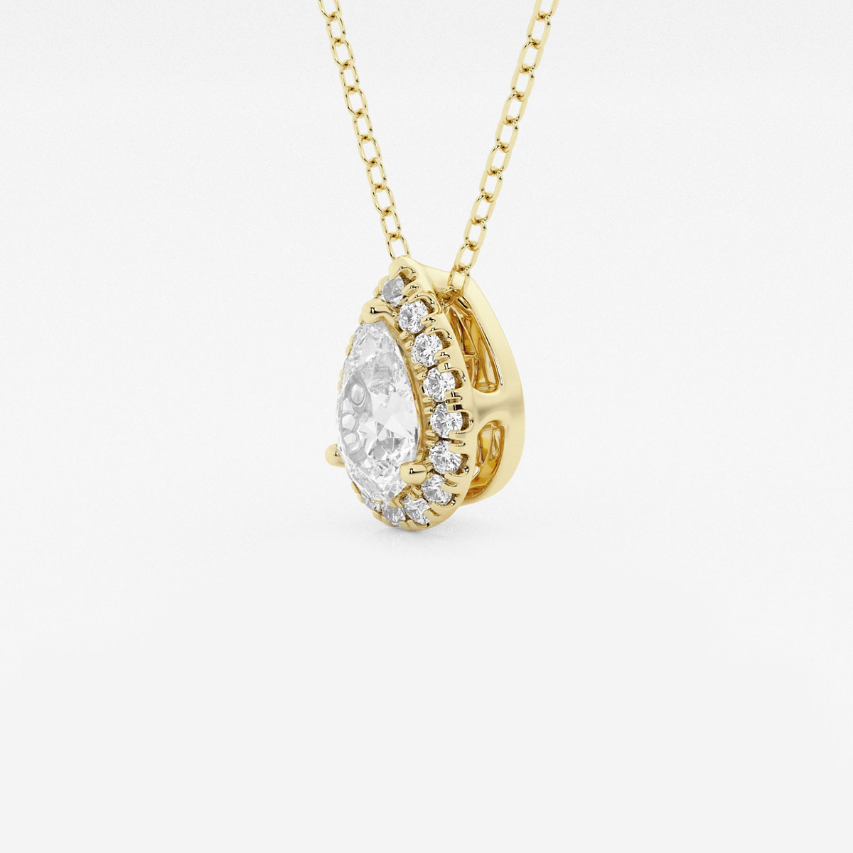 Additional Image 1 for  5/8 ctw Pear Lab Grown Diamond Halo Pendant with Adjustable Chain
