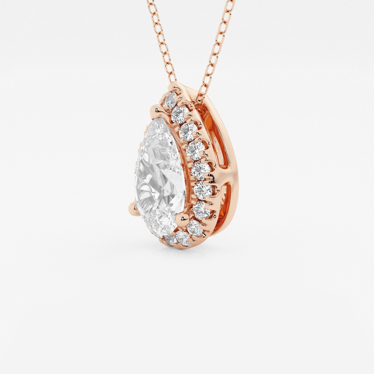 Additional Image 1 for  2 1/3 ctw Pear Lab Grown Diamond Halo Pendant with Adjustable Chain