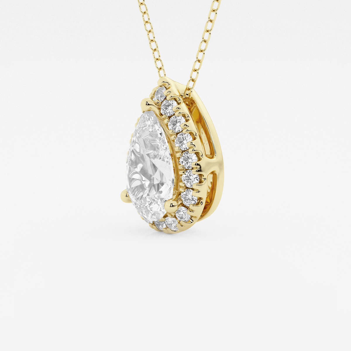 Additional Image 1 for  2 1/3 ctw Pear Lab Grown Diamond Halo Pendant with Adjustable Chain