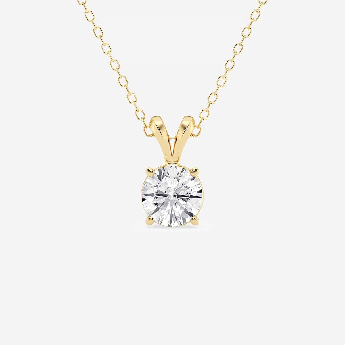 1/2 ctw Round Lab Grown Diamond Split Bail Solitaire Pendant with Adjustable Chain