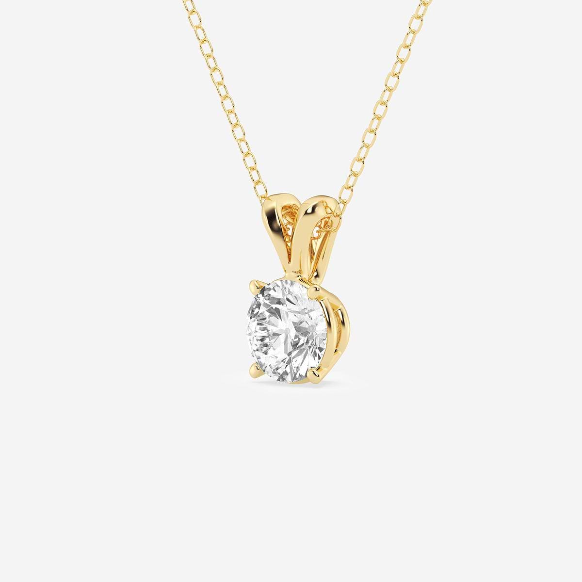 Additional Image 1 for  1/2 ctw Round Lab Grown Diamond Split Bail Solitaire Pendant with Adjustable Chain