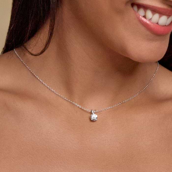 Split Bail Round Solitaire Pendant