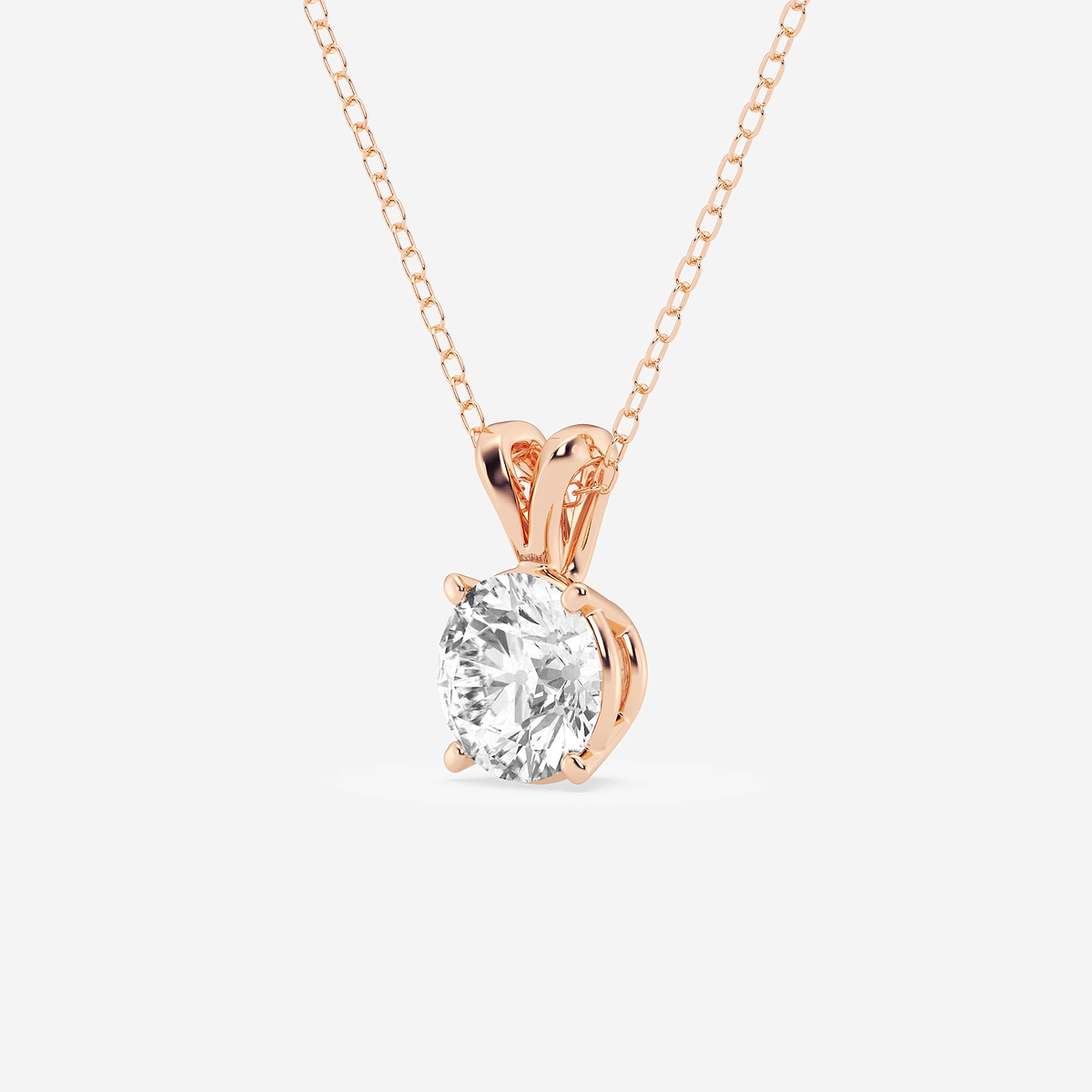 Additional Image 1 for  1 1/2 ctw Round Lab Grown Diamond Split Bail Solitaire Pendant with Adjustable Chain