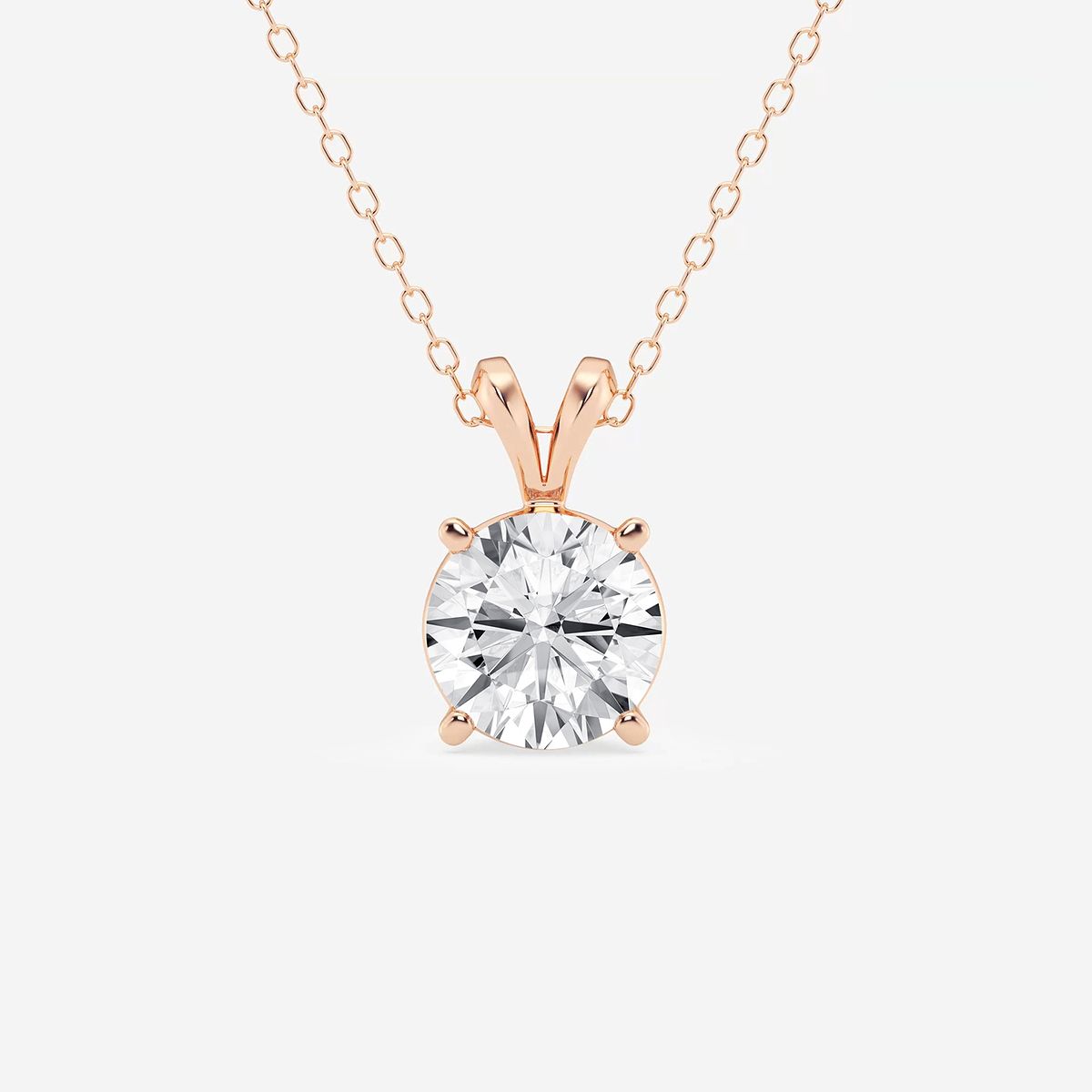 2 ctw Round Lab Grown Diamond Split Bail Solitaire Pendant with Adjustable Chain