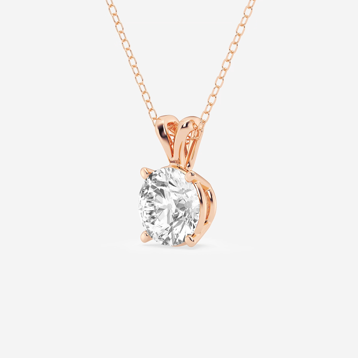 Additional Image 1 for  2 ctw Round Lab Grown Diamond Split Bail Solitaire Pendant with Adjustable Chain