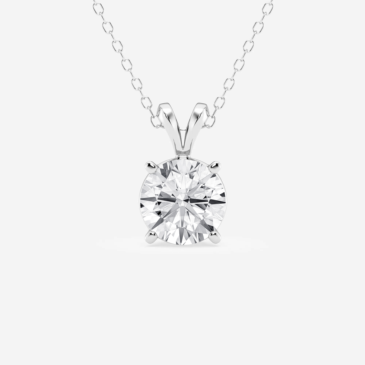2 ctw Round Lab Grown Diamond Split Bail Solitaire Pendant with Adjustable Chain