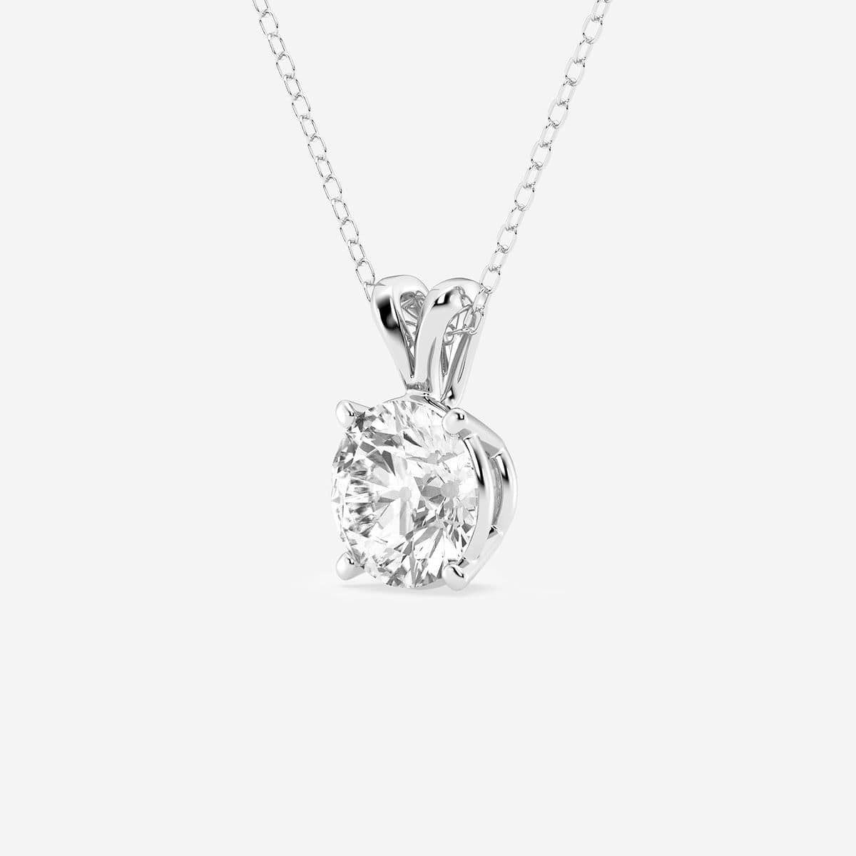 Additional Image 1 for  2 ctw Round Lab Grown Diamond Split Bail Solitaire Pendant with Adjustable Chain