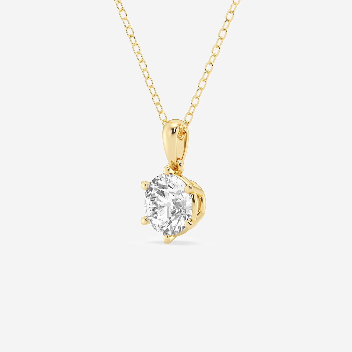 Additional Image 1 for  1 ctw Round Lab Grown Diamond Six-Prong Solitaire Pendant with Adjustable Chain
