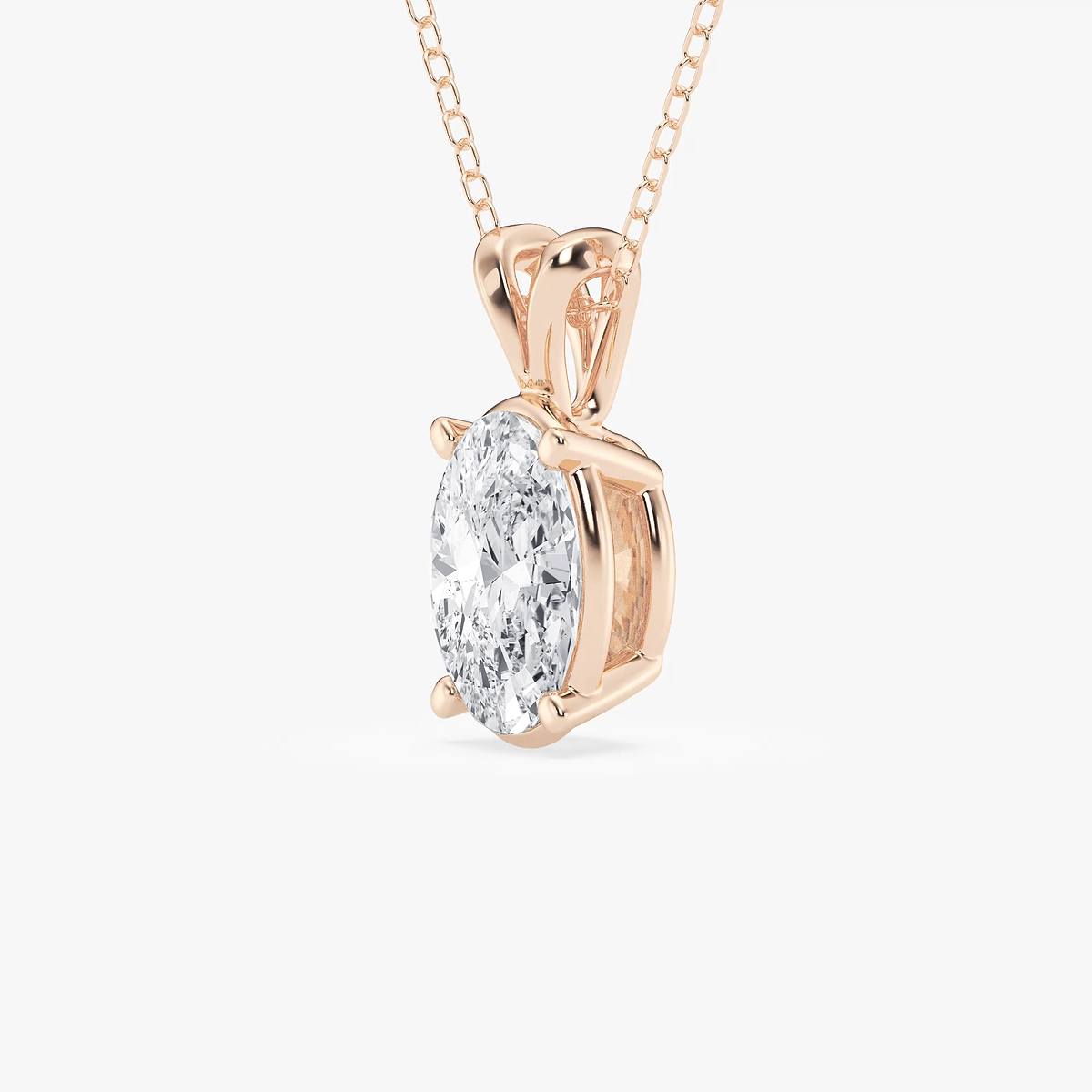 Additional Image 1 for  2 ctw Oval Lab Grown Diamond Split Bail Solitaire Pendant with Adjustable Chain