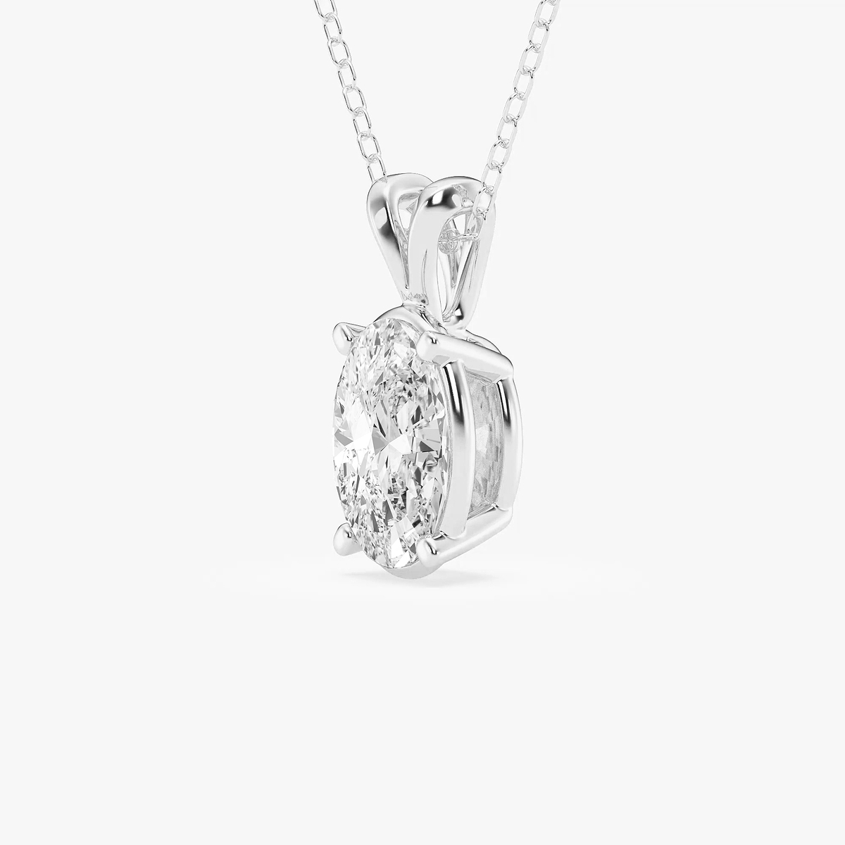 Additional Image 1 for  2 ctw Oval Lab Grown Diamond Split Bail Solitaire Pendant with Adjustable Chain
