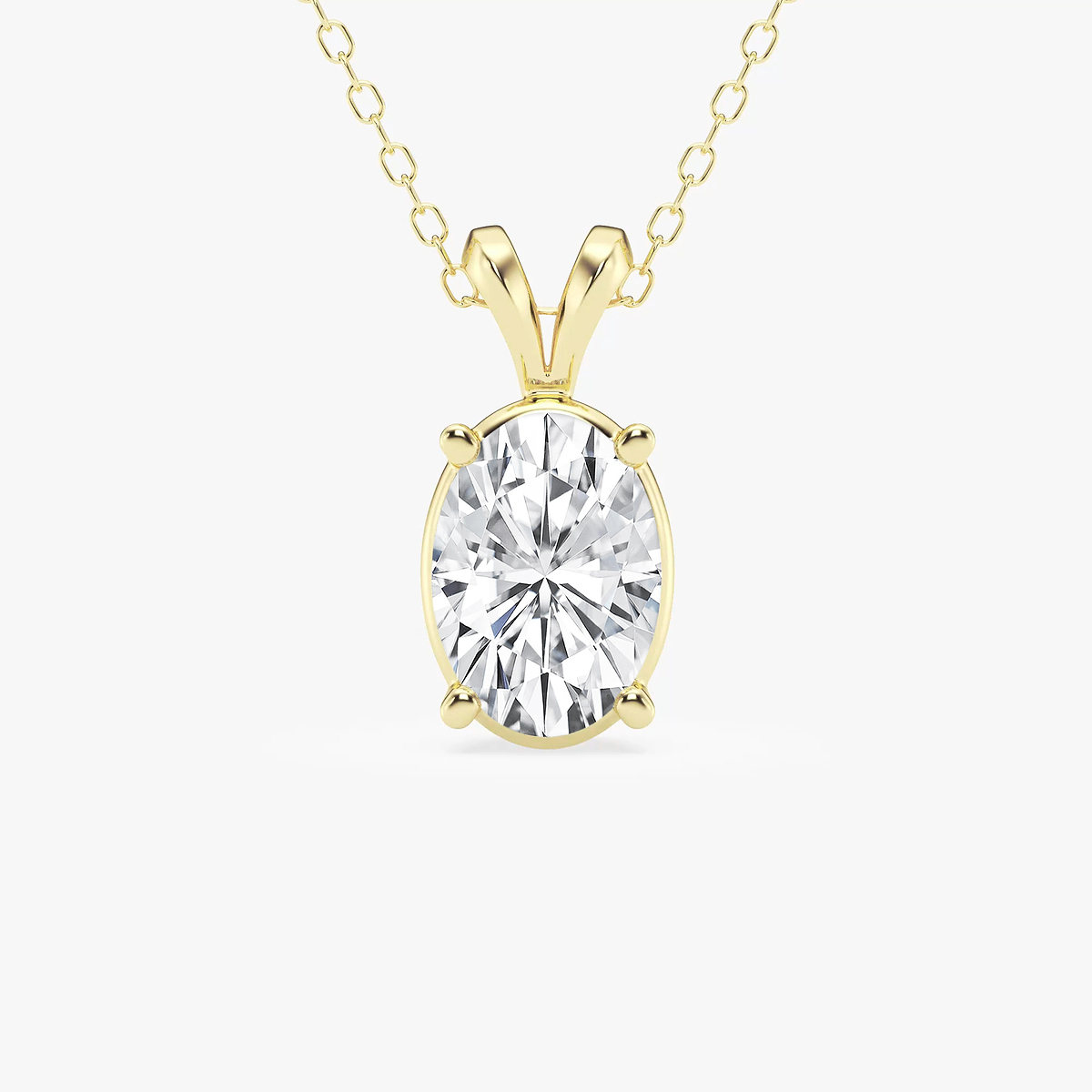 2 ctw Oval Lab Grown Diamond Split Bail Solitaire Pendant with Adjustable Chain