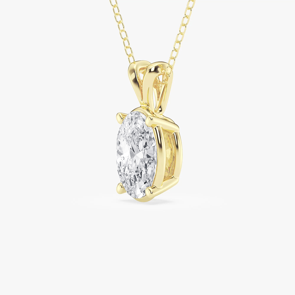 Additional Image 1 for  2 ctw Oval Lab Grown Diamond Split Bail Solitaire Pendant with Adjustable Chain