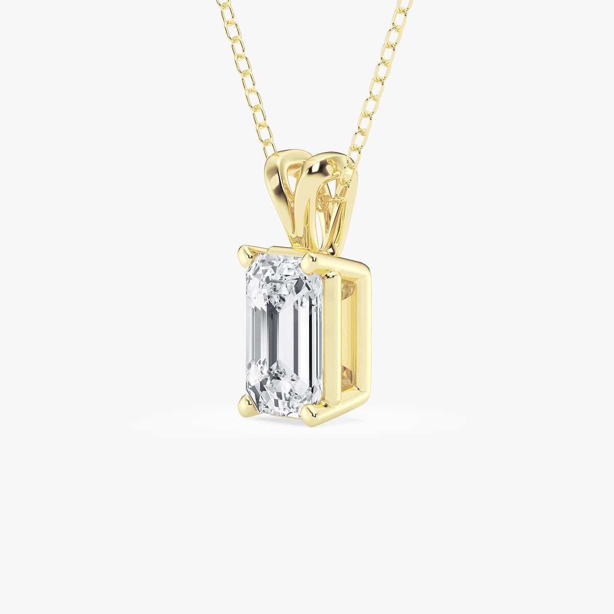 Additional Image 1 for  2 ctw Emerald Lab Grown Diamond Split Bail Solitaire Pendant with Adjustable Chain