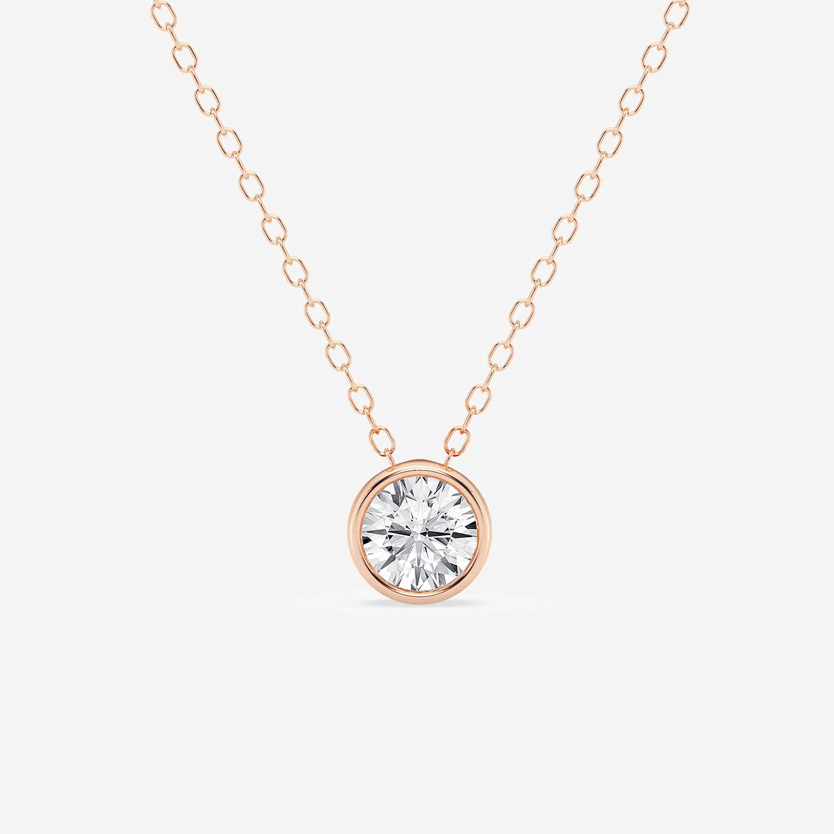 1/2 ctw Round Lab Grown Diamond Bezel Set Solitaire Pendant with Adjustable Chain
