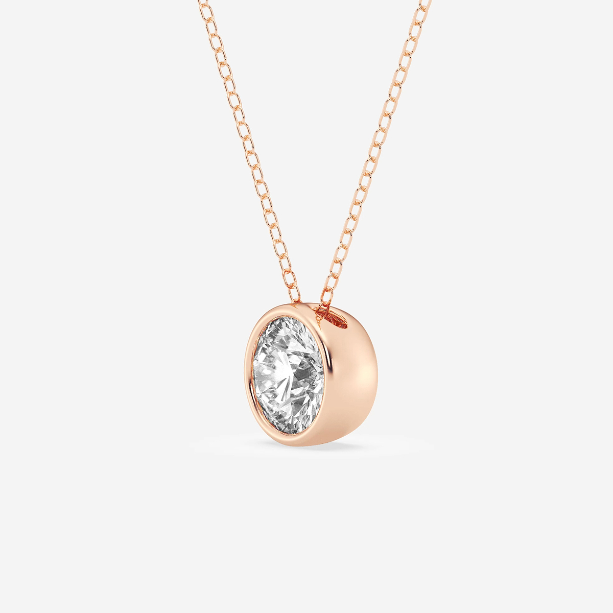 Additional Image 1 for  1 1/2 ctw Round Lab Grown Diamond Bezel Set Solitaire Pendant with Adjustable Chain
