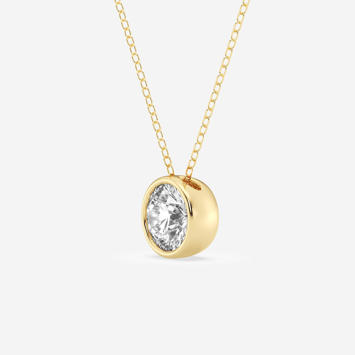 Additional Image 1 for  1 1/2 ctw Round Lab Grown Diamond Bezel Set Solitaire Pendant with Adjustable Chain