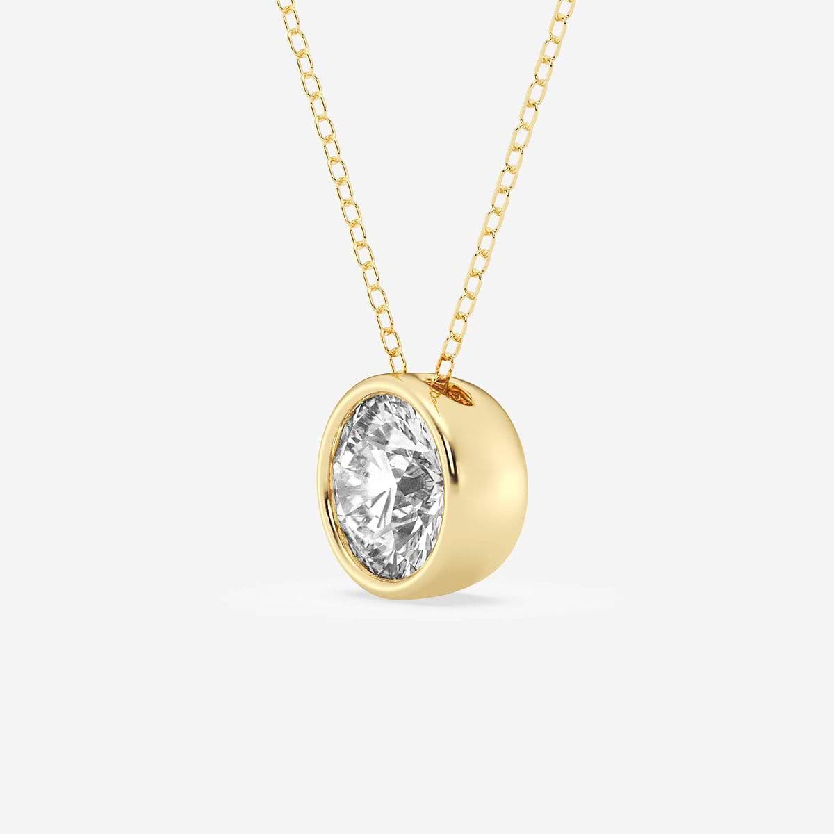 Additional Image 1 for  2 ctw Round Lab Grown Diamond Bezel Set Solitaire Pendant with Adjustable Chain