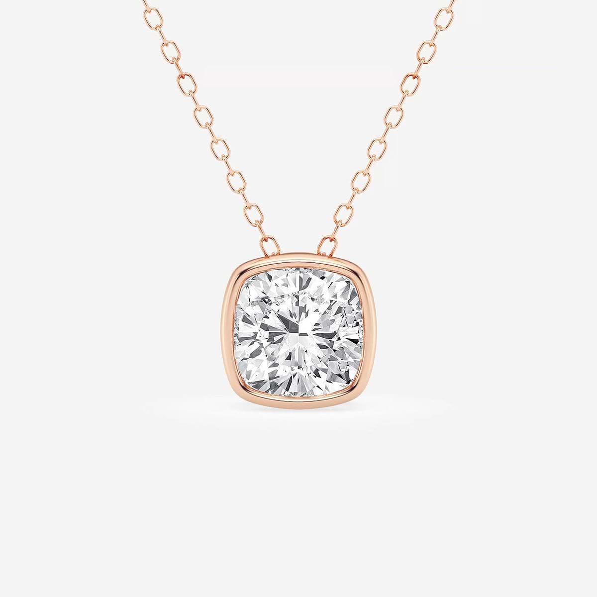 2 ctw Cushion Lab Grown Diamond Bezel Set Solitaire Pendant with Adjustable Chain