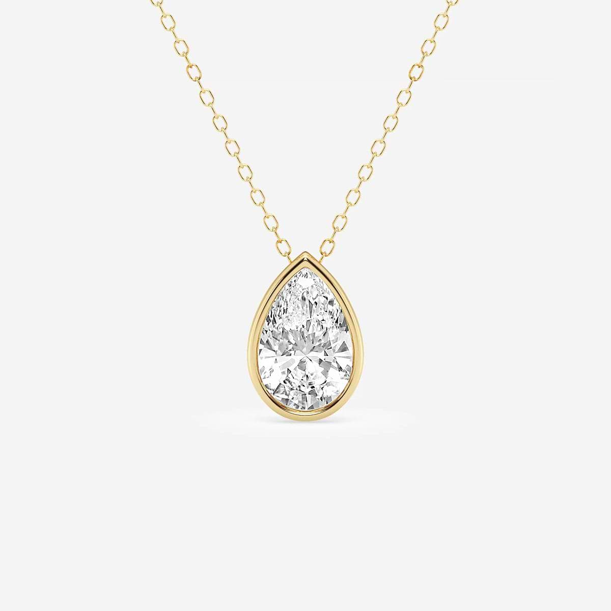 2 ctw Pear Lab Grown Diamond Bezel Set Solitaire Pendant