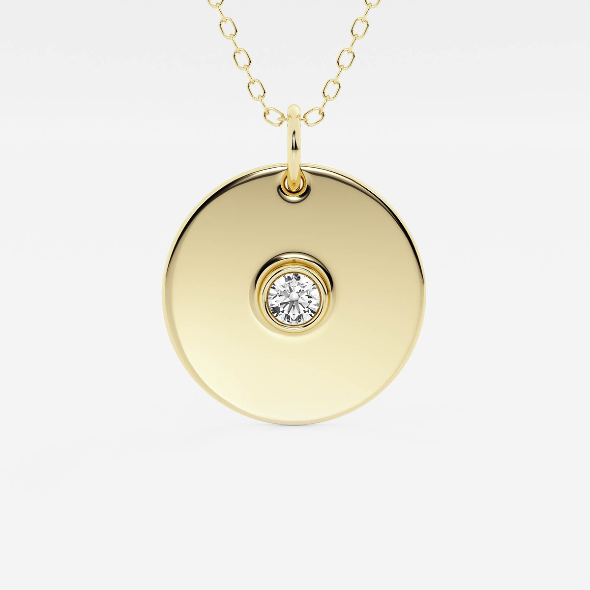näas Defining 1/6 ctw Round Lab Grown Diamond Medal Fashion Pendant with Adjustable Chain