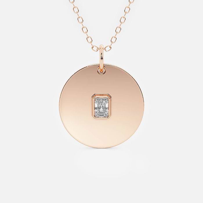 näas Defining 1/6 ctw Radiant Lab Grown Diamond Medal Fashion Pendant with Adjustable Chain