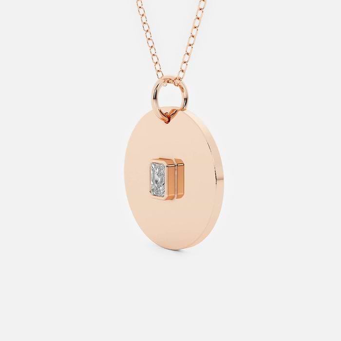 näas Defining 1/6 ctw Radiant Lab Grown Diamond Medal Fashion Pendant with Adjustable Chain