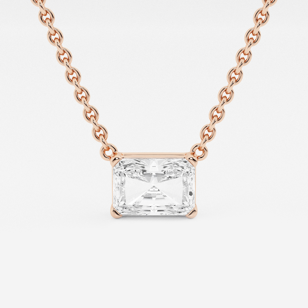 näas Ethereal 1 ctw Radiant Lab Grown Diamond Solitaire Pendant with Adjustable Chain