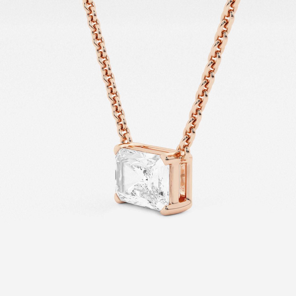 Additional Image 1 for  näas Ethereal 1 ctw Radiant Lab Grown Diamond Solitaire Pendant with Adjustable Chain