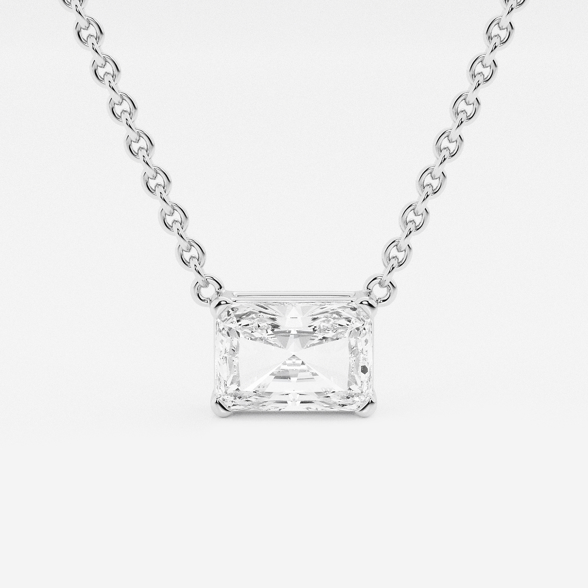 näas Ethereal 1 ctw Radiant Lab Grown Diamond Solitaire Pendant with Adjustable Chain