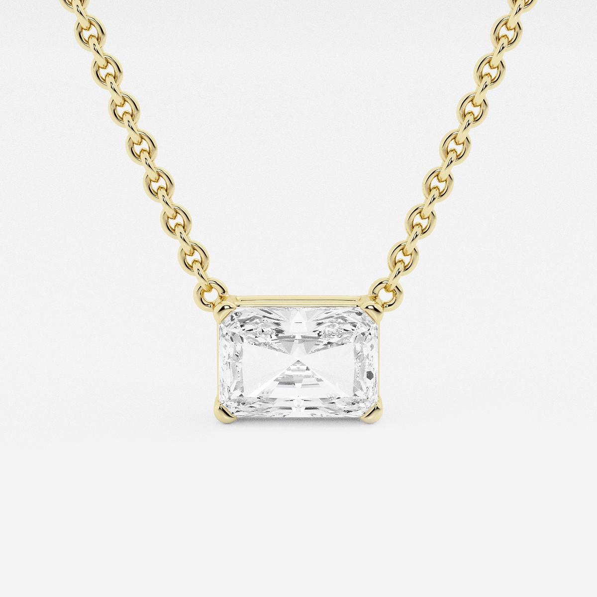 näas Ethereal 1 ctw Radiant Lab Grown Diamond Solitaire Pendant with Adjustable Chain