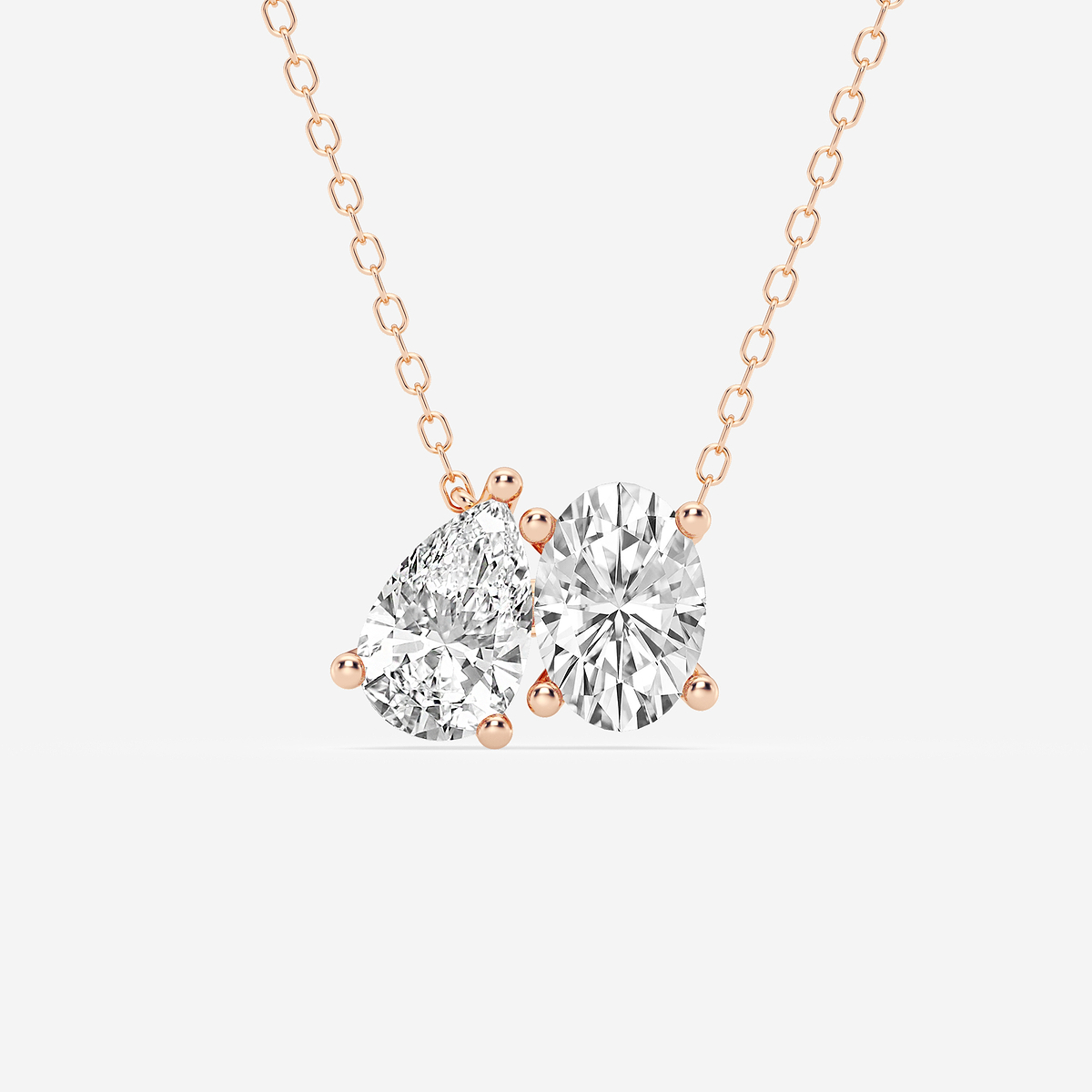 2 ctw Toi Et Moi Oval and Pear Pendant