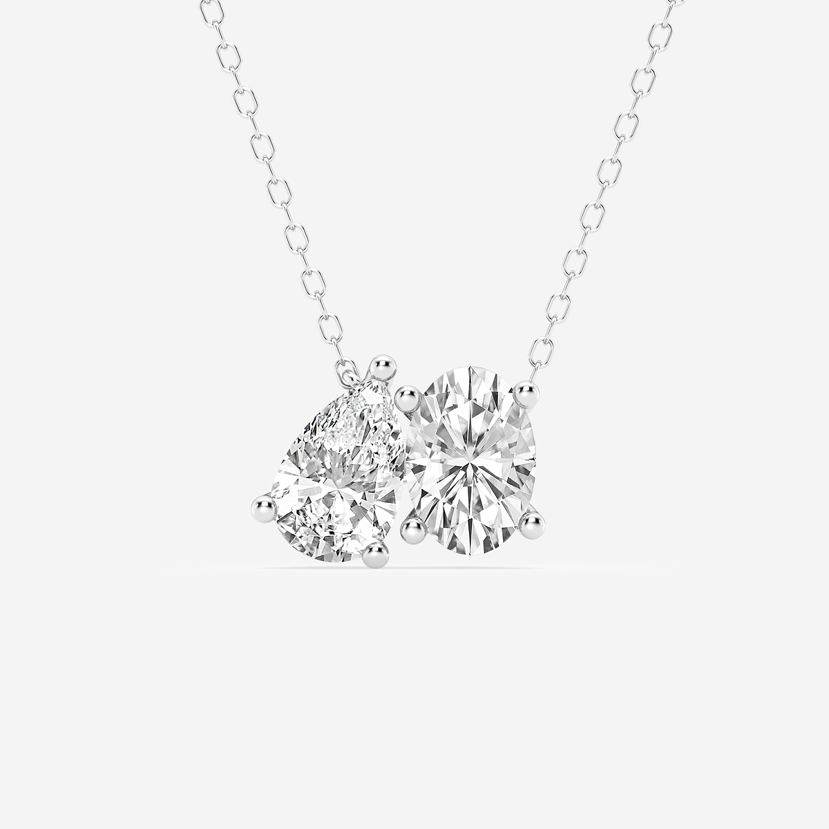 2 ctw Toi Et Moi Oval and Pear Pendant