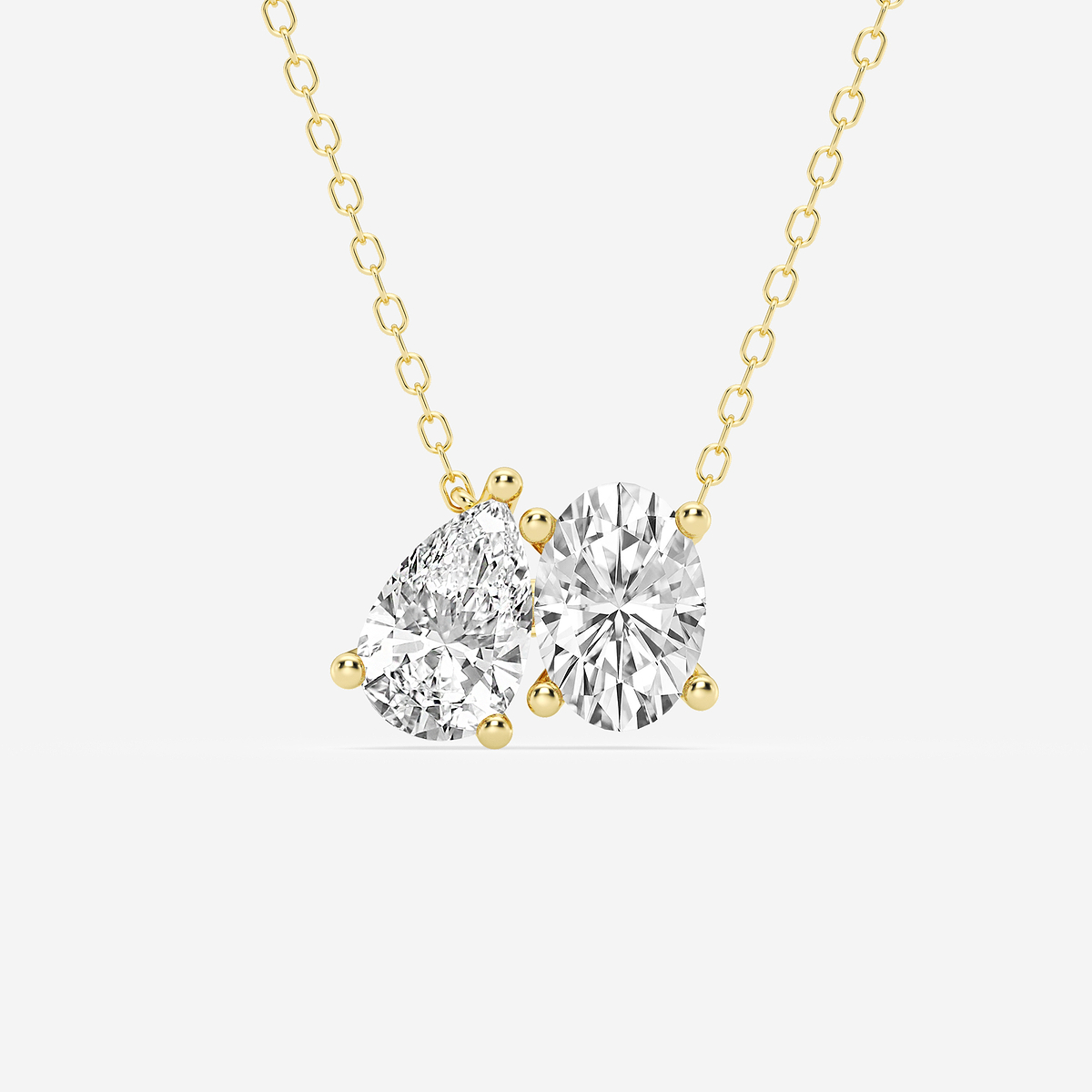 2 ctw Toi Et Moi Oval and Pear Pendant