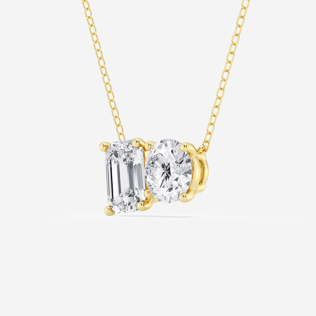 Additional Image 1 for  2 3/4 ctw Toi Et Moi Emerald and Round Pendant