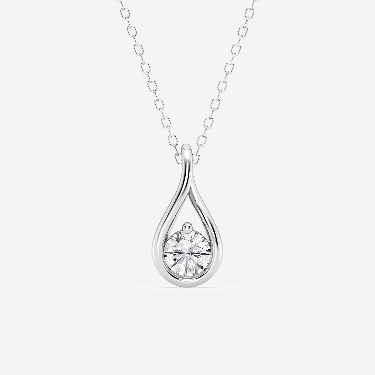 1/2 ctw Round Lab Grown Diamond Twist Love Knot Pendant
