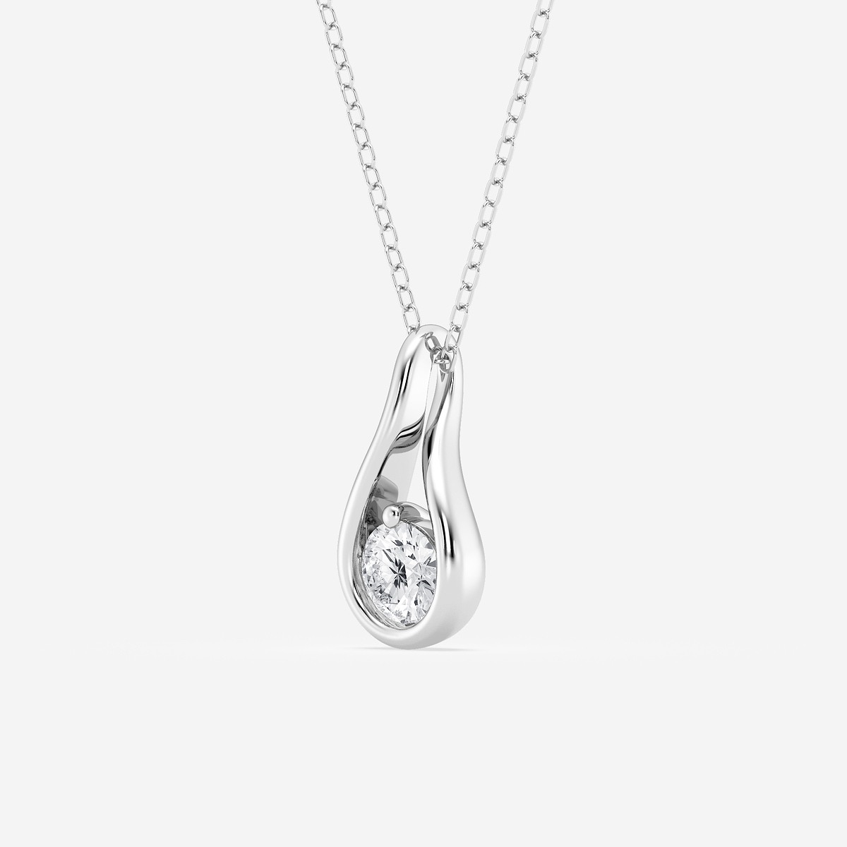 Additional Image 1 for  1/2 ctw Round Lab Grown Diamond Twist Love Knot Pendant