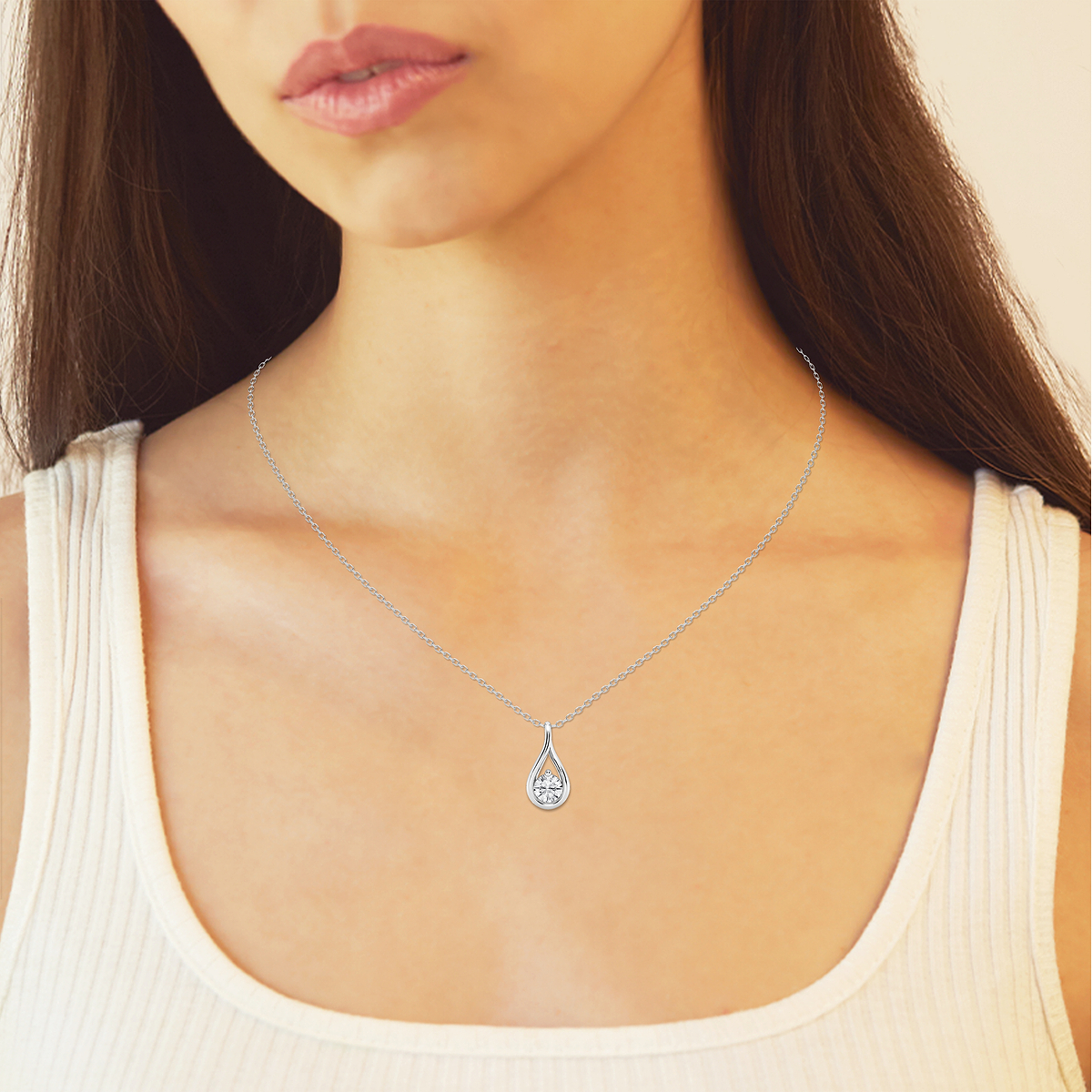 Additional Image 2 for  1/2 ctw Round Lab Grown Diamond Twist Love Knot Pendant