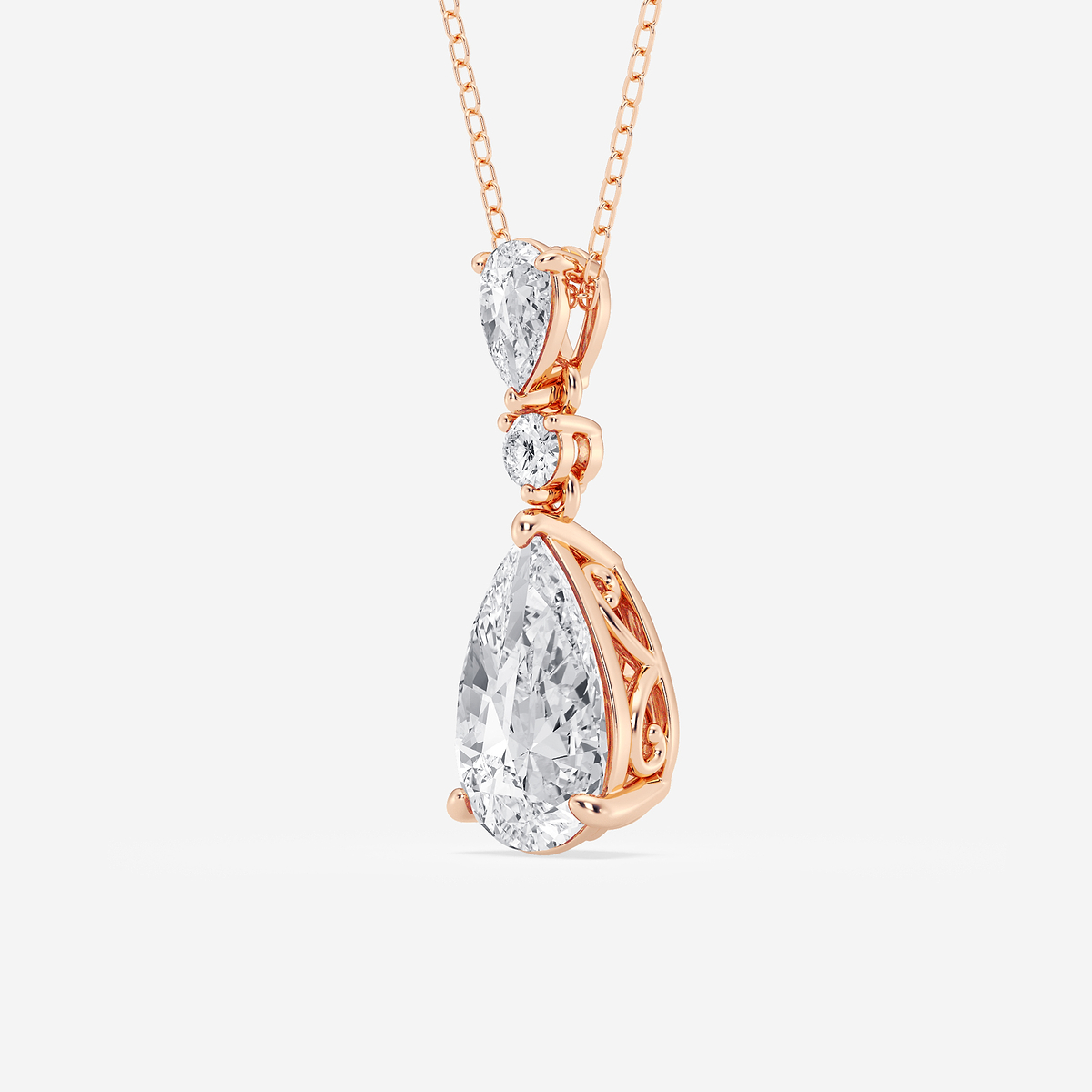 Additional Image 1 for  4 ctw Pear Lab Grown Diamond Hinged Pendant