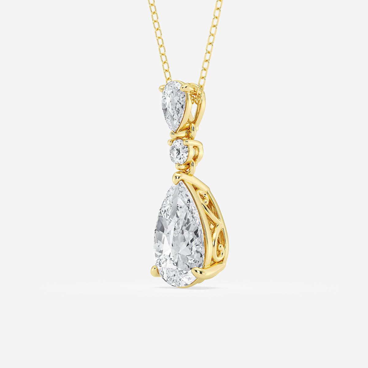 Additional Image 1 for  4 ctw Pear Lab Grown Diamond Hinged Pendant