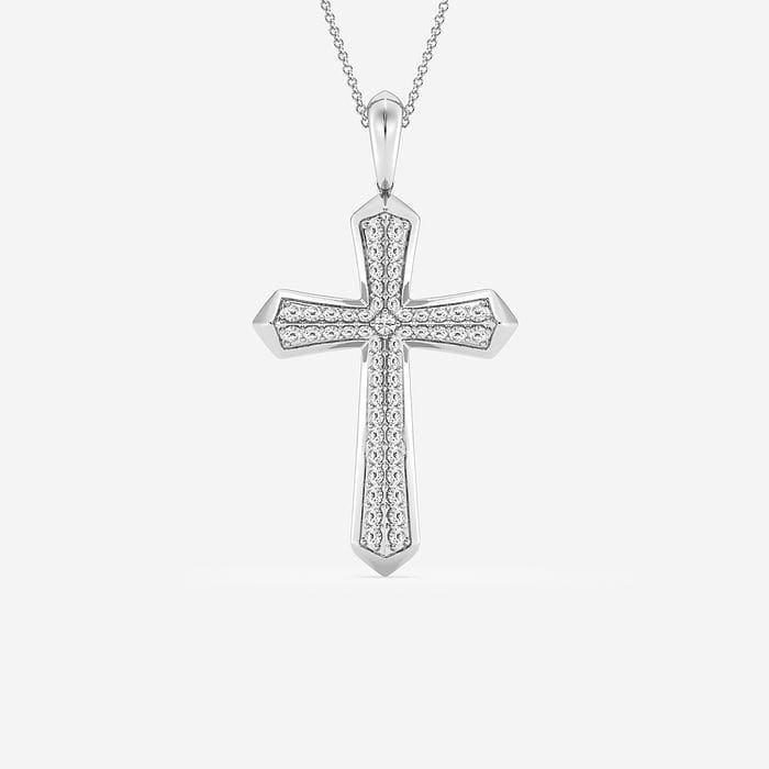 Double Row Cross Round Fashion Pendant