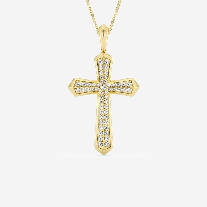 Double Row Cross Round Fashion Pendant