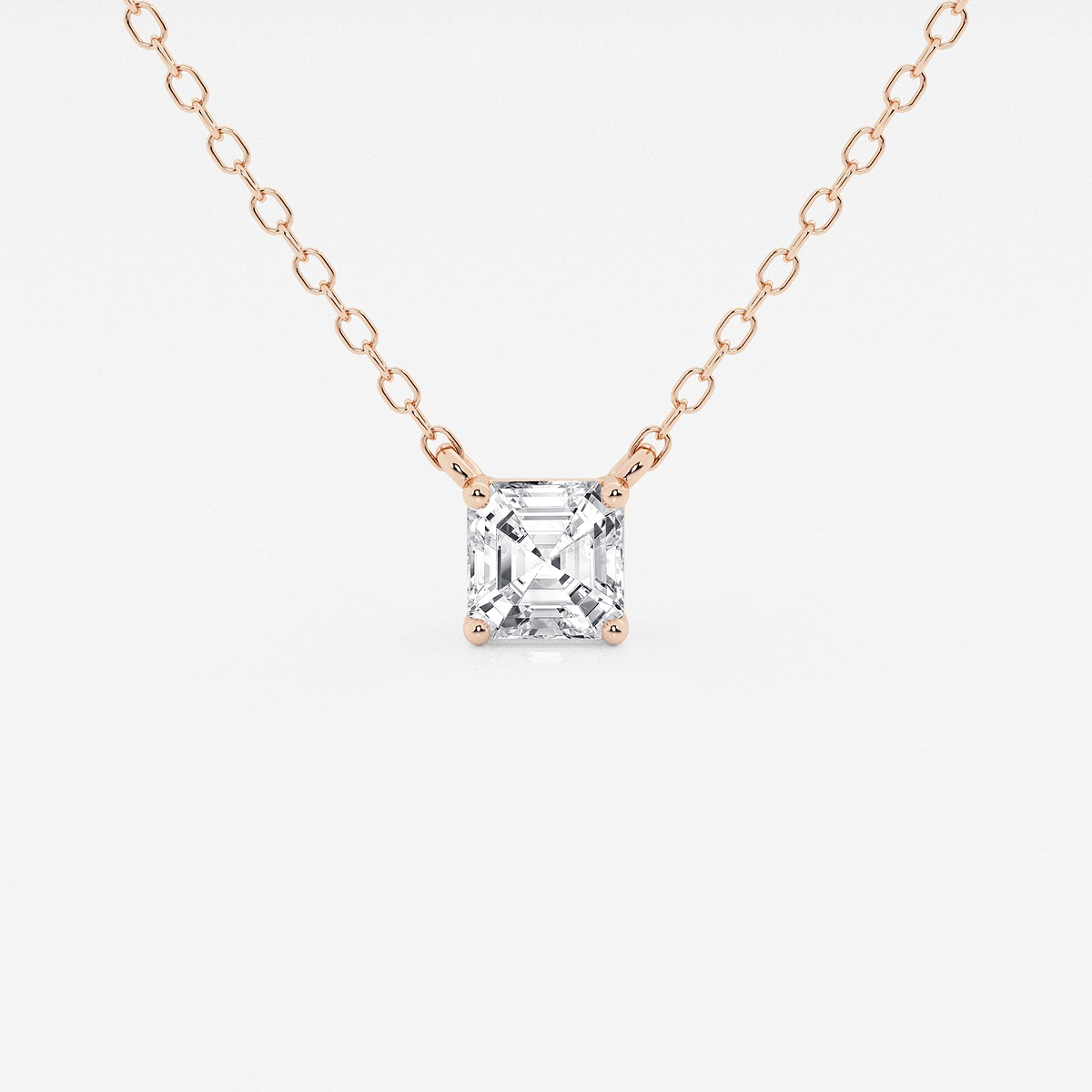 1/2 ctw Asscher Lab Grown Diamond Solitaire Pendant