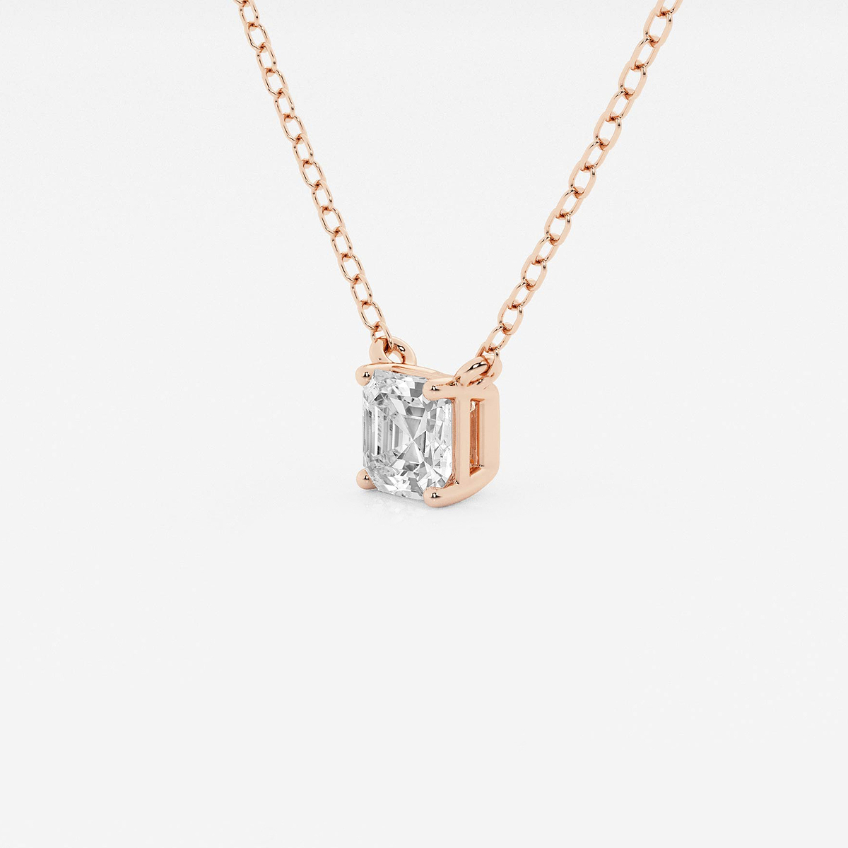 Additional Image 1 for  1/2 ctw Asscher Lab Grown Diamond Solitaire Pendant