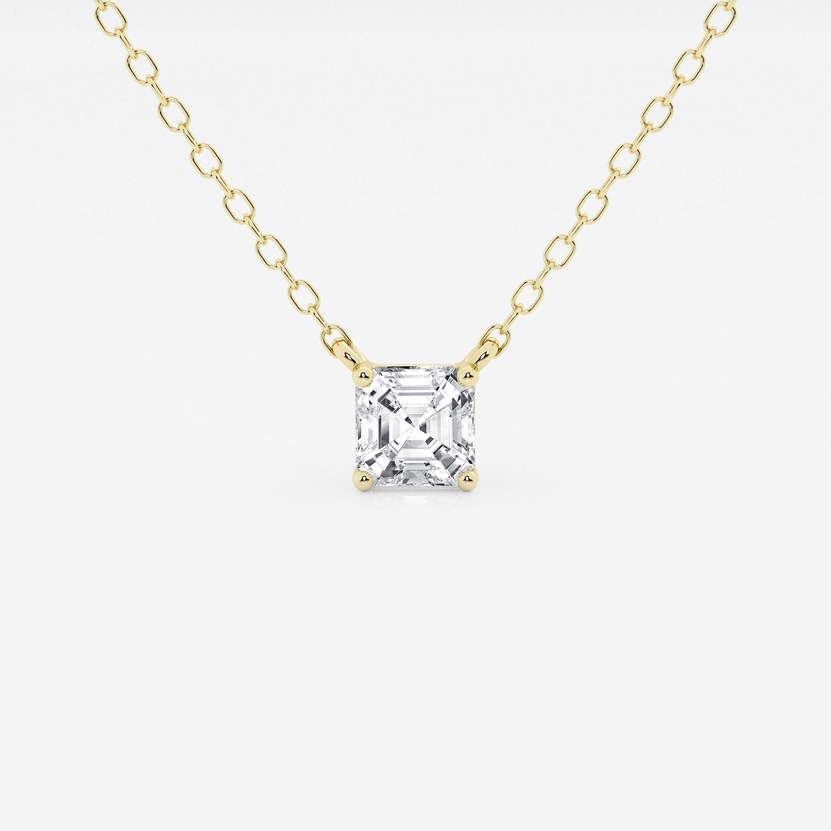 1/2 ctw Asscher Lab Grown Diamond Solitaire Pendant